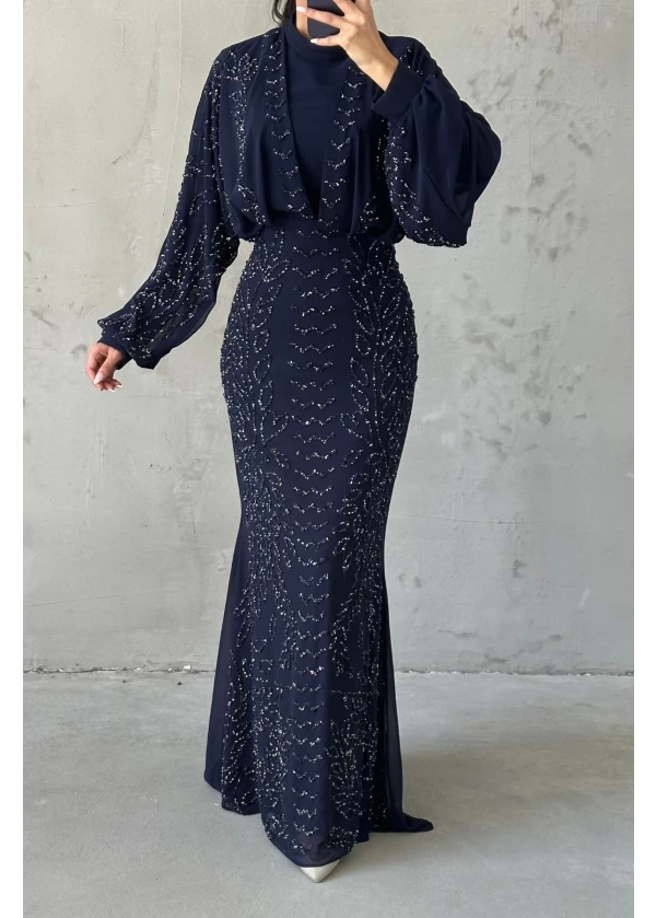 Artemis Modern Tasarım Abiye Lacivert